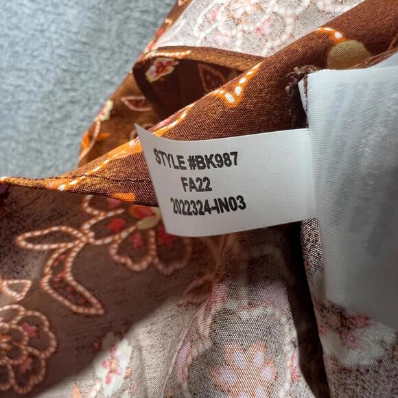 J. Crew Collection Cross Back Ruffle Hem Midi Dress Pecan Vintage Vines 10 NWT! - Picture 15 of 16